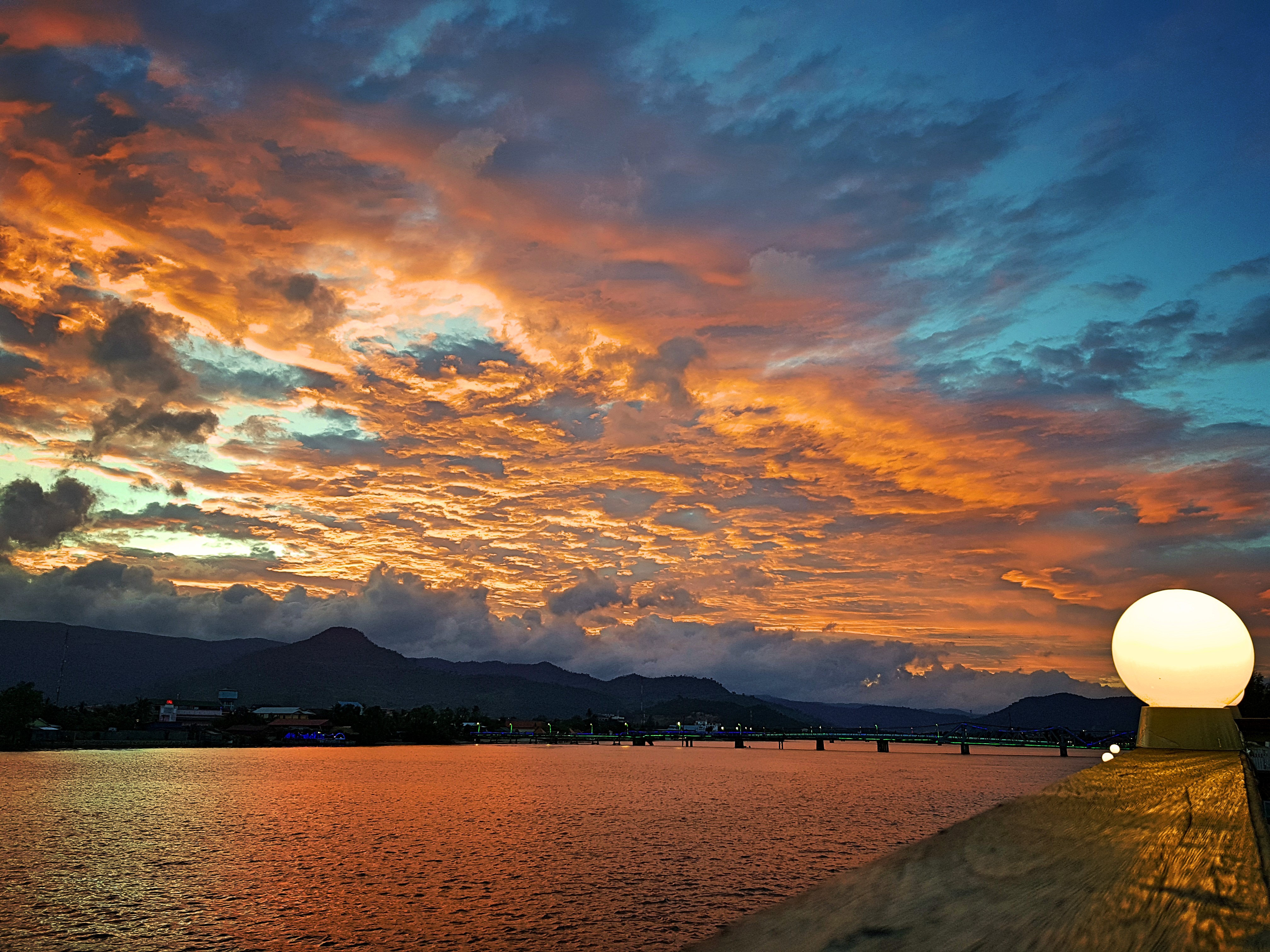 Sunset over Kampot river